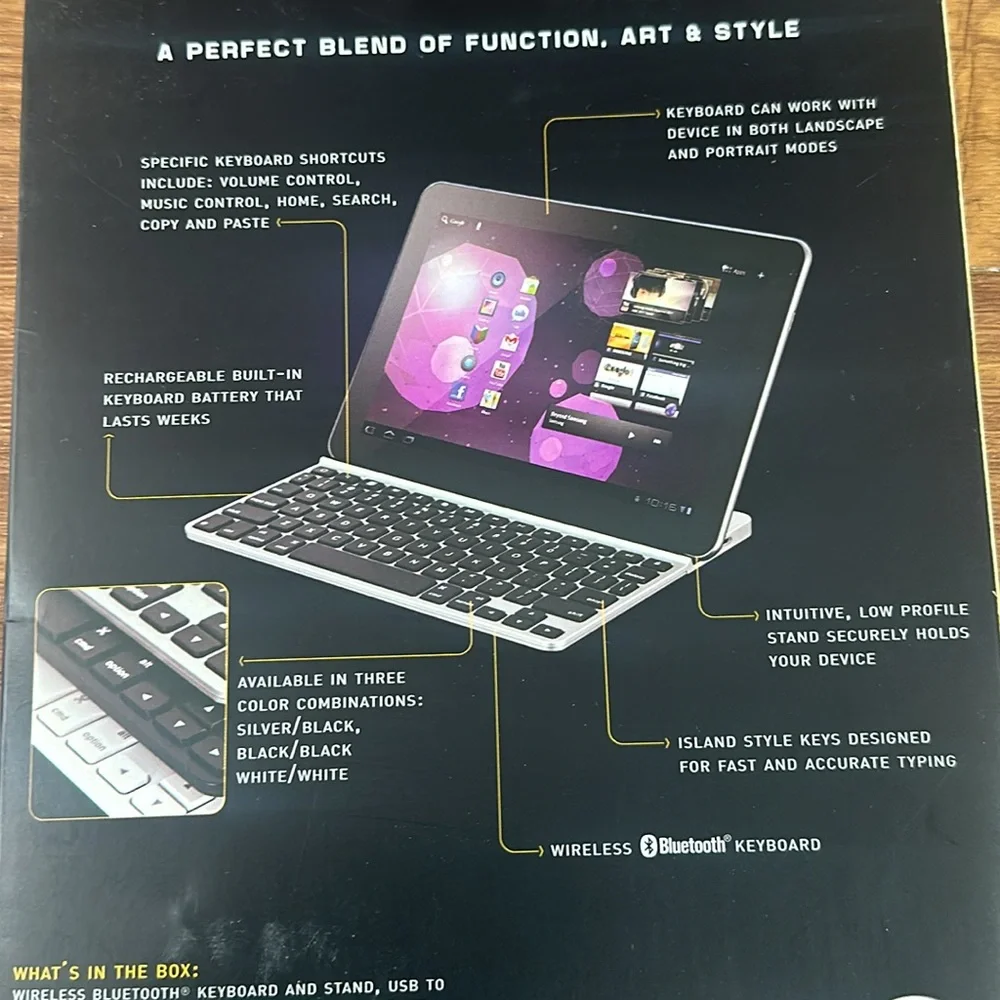 SOLO ZAGG KEYS STAND-ALONE iPAD 2 & GALAXY TAB 10.1 KEYBOARD NEW NEVER USED